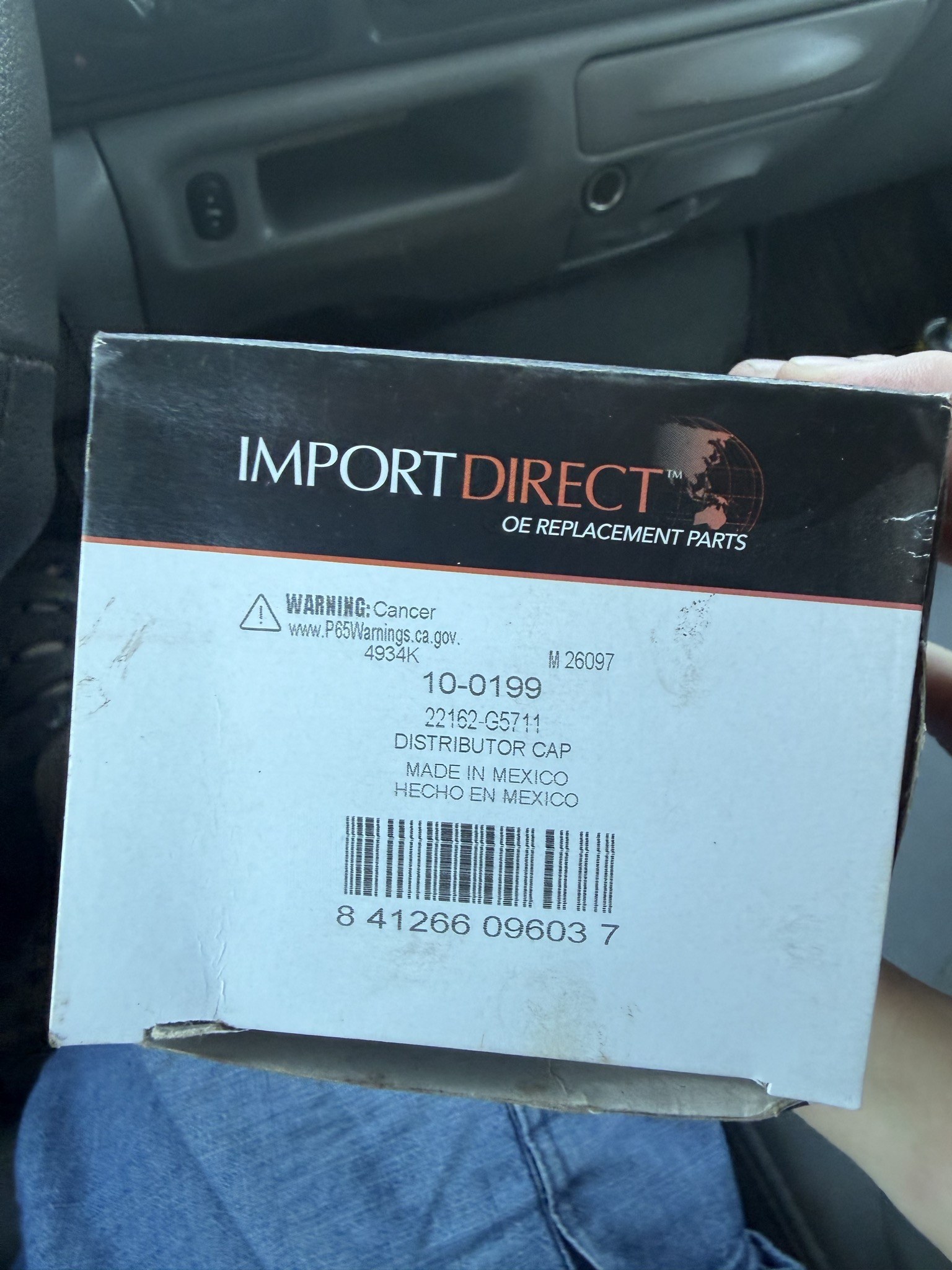 Import Direct distributor cap box, part 10-0199, OE reference 22162-G5711